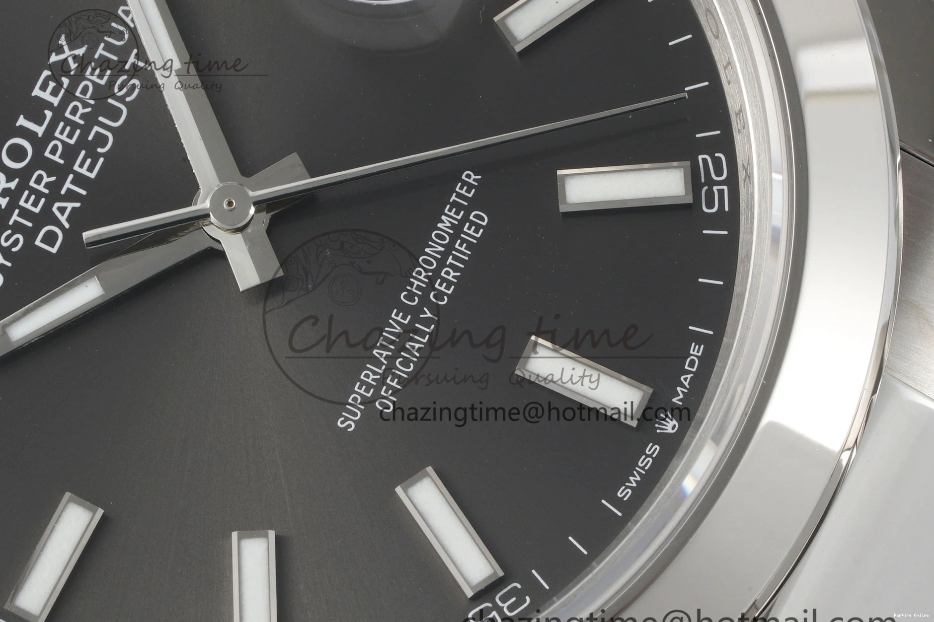 0107 Sophisticated DateJust 41 SS Polished Bezel KING 1:1 Best Edition 904L Steel Gray Stick Dial on Oyster Bracelet VR 2162